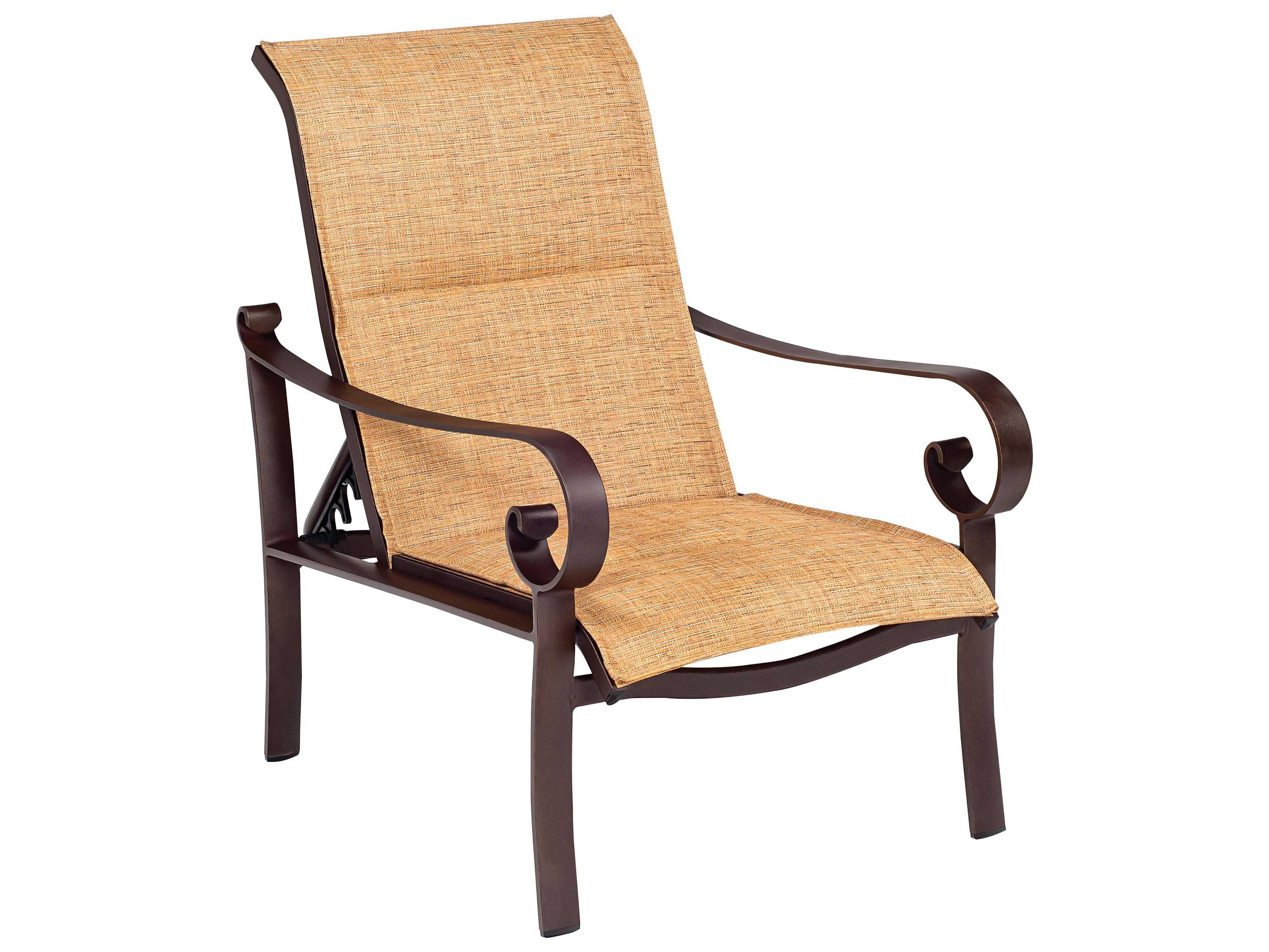 Padded Sling Back Patio Chairs Woodard Belden Padded Sling Aluminum Adjustable Lounge Chair 62H535