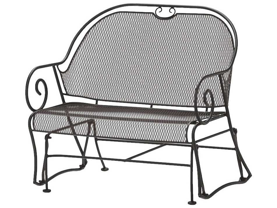 Woodard Cantebury Wrought Iron Gliding Barrel Loveseat 7L0079