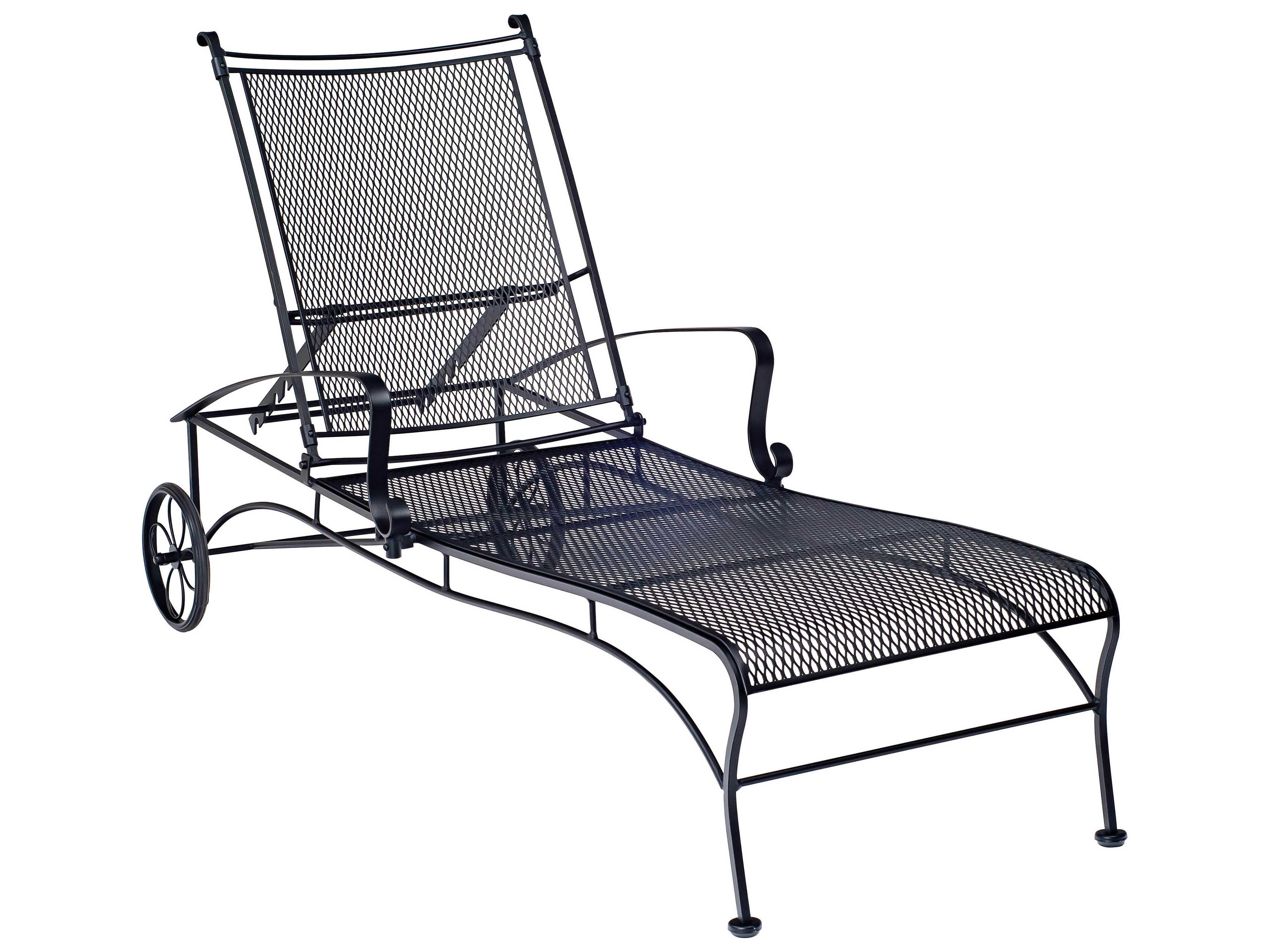 Woodard Bradford Mesh Wrought Iron Adjustable Chaise 7X0070