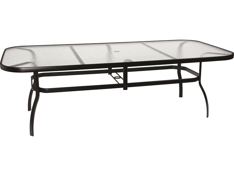 Woodard Aluminum Deluxe 90''W x 44''D Rectangular Obscure Glass Top