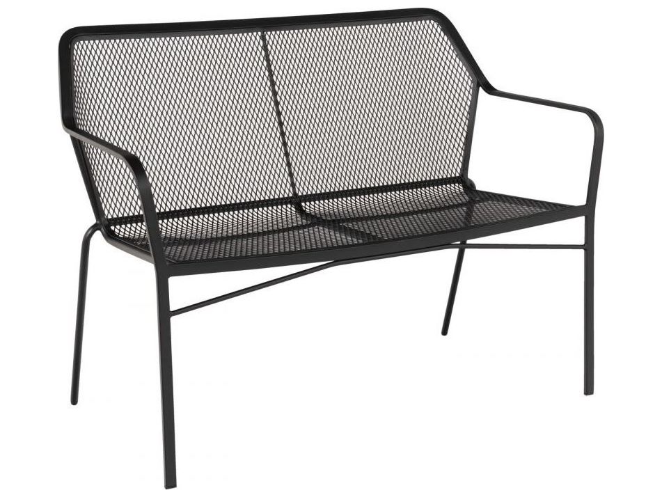 Woodard Delmar Wrought Iron Stackable Bench with Optional Seat Cushion
