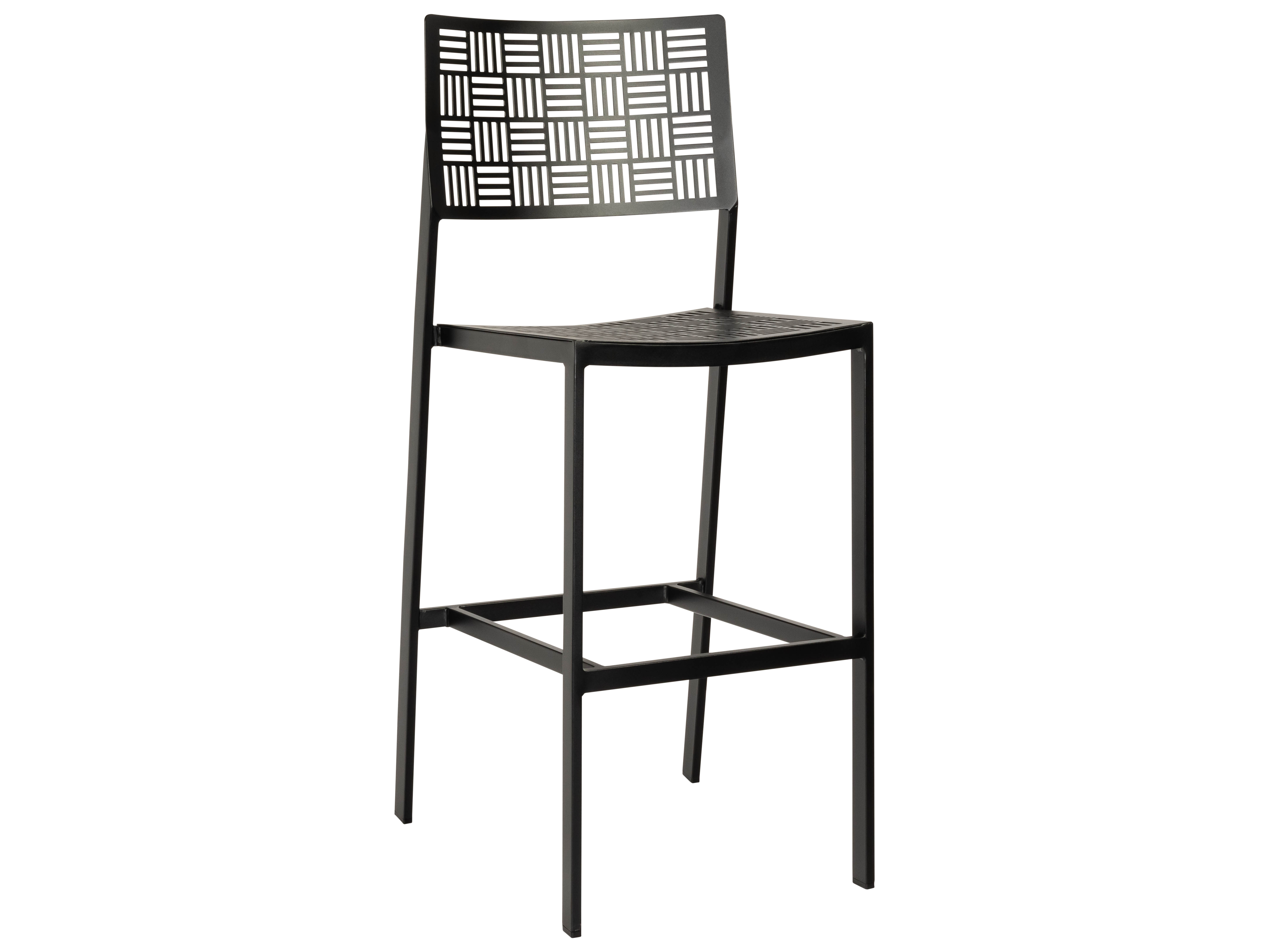 Woodard New Century Wrought Iron Bar Stool with Cushion WR930068ST