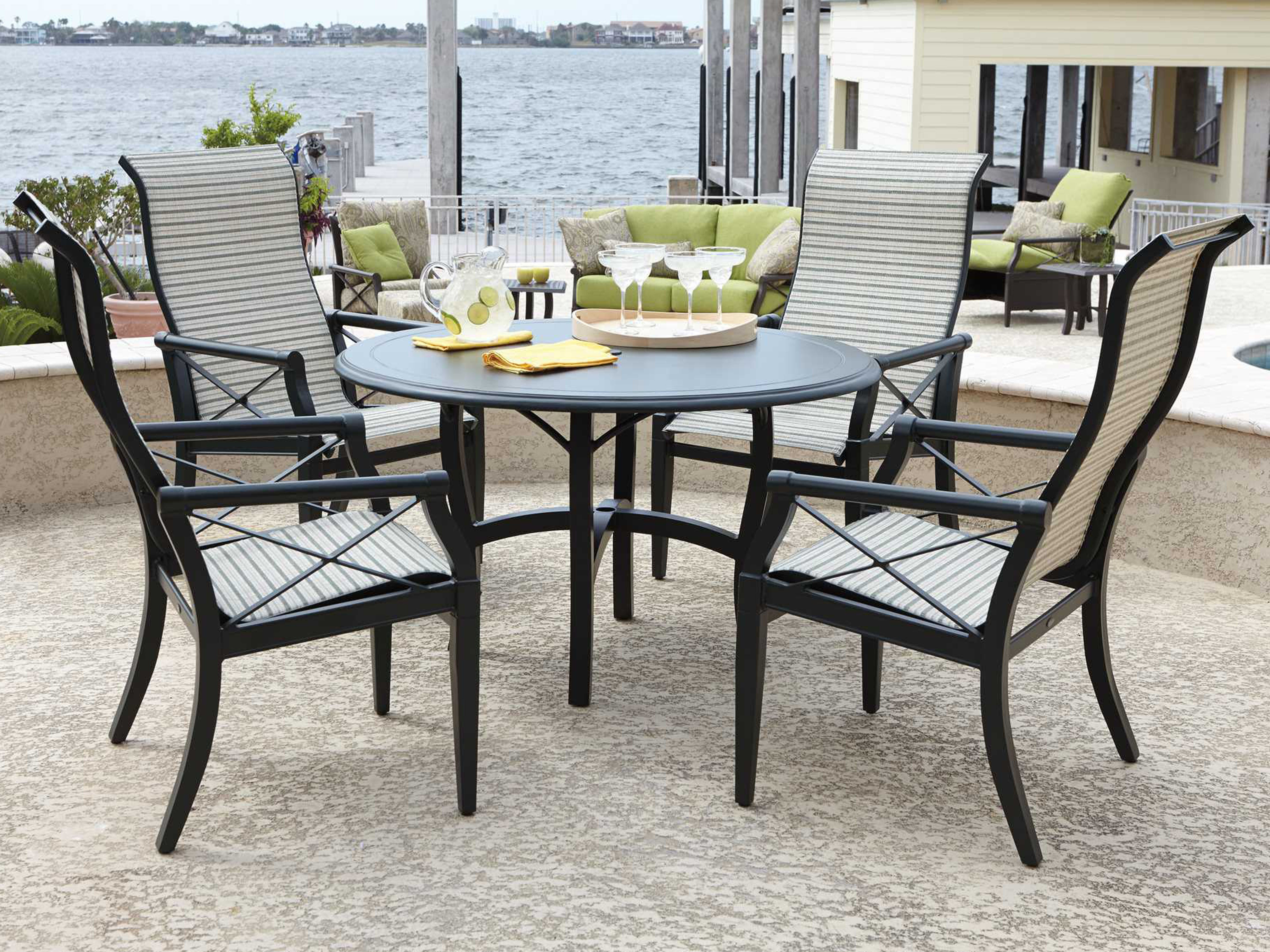 Woodard Andover Sling Aluminum Dining Set ANDOVDINSET