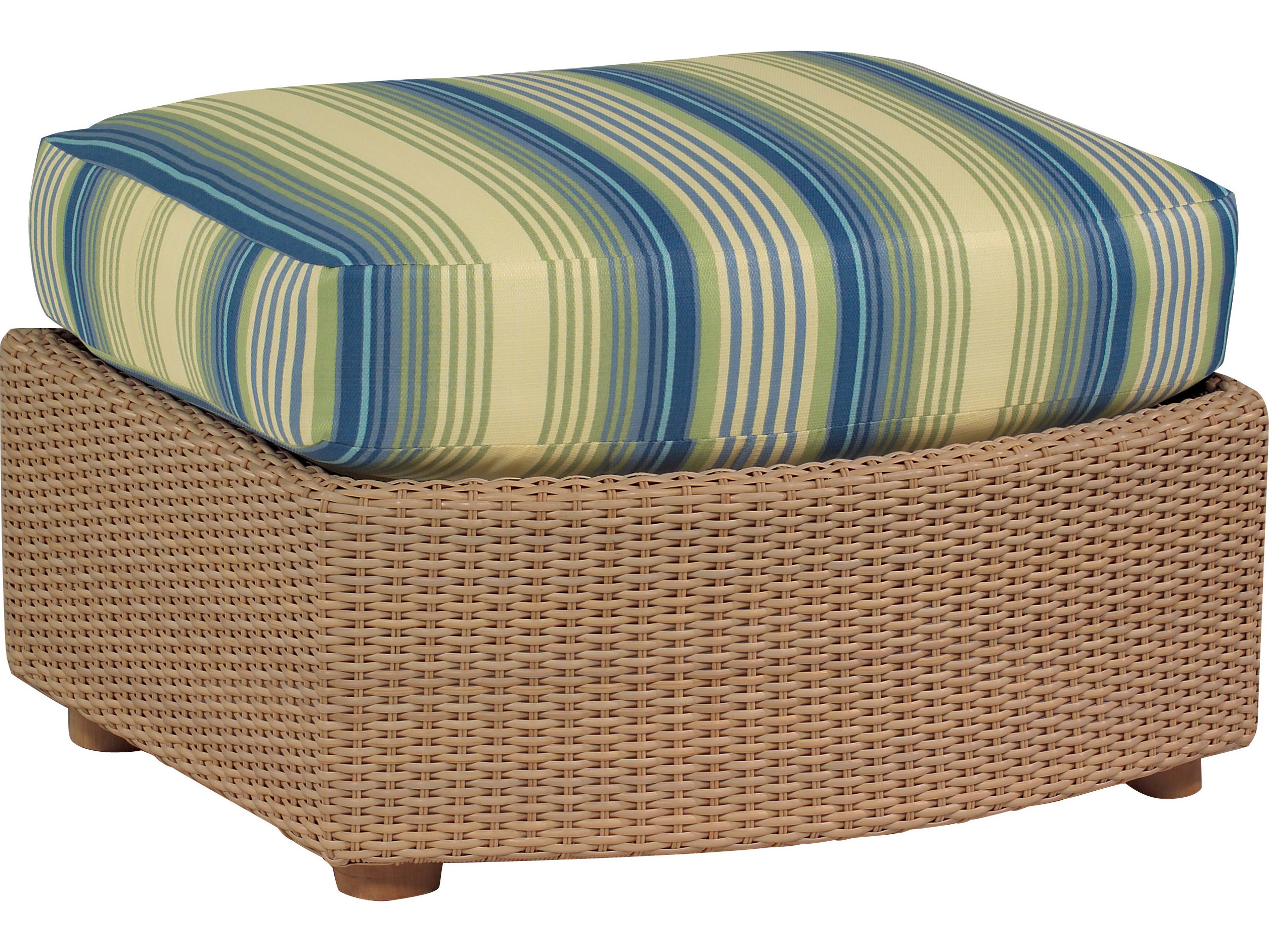 Woodard Closeouts Oasis Wicker Cushion Ottoman in Coffee WRCLS507005COF