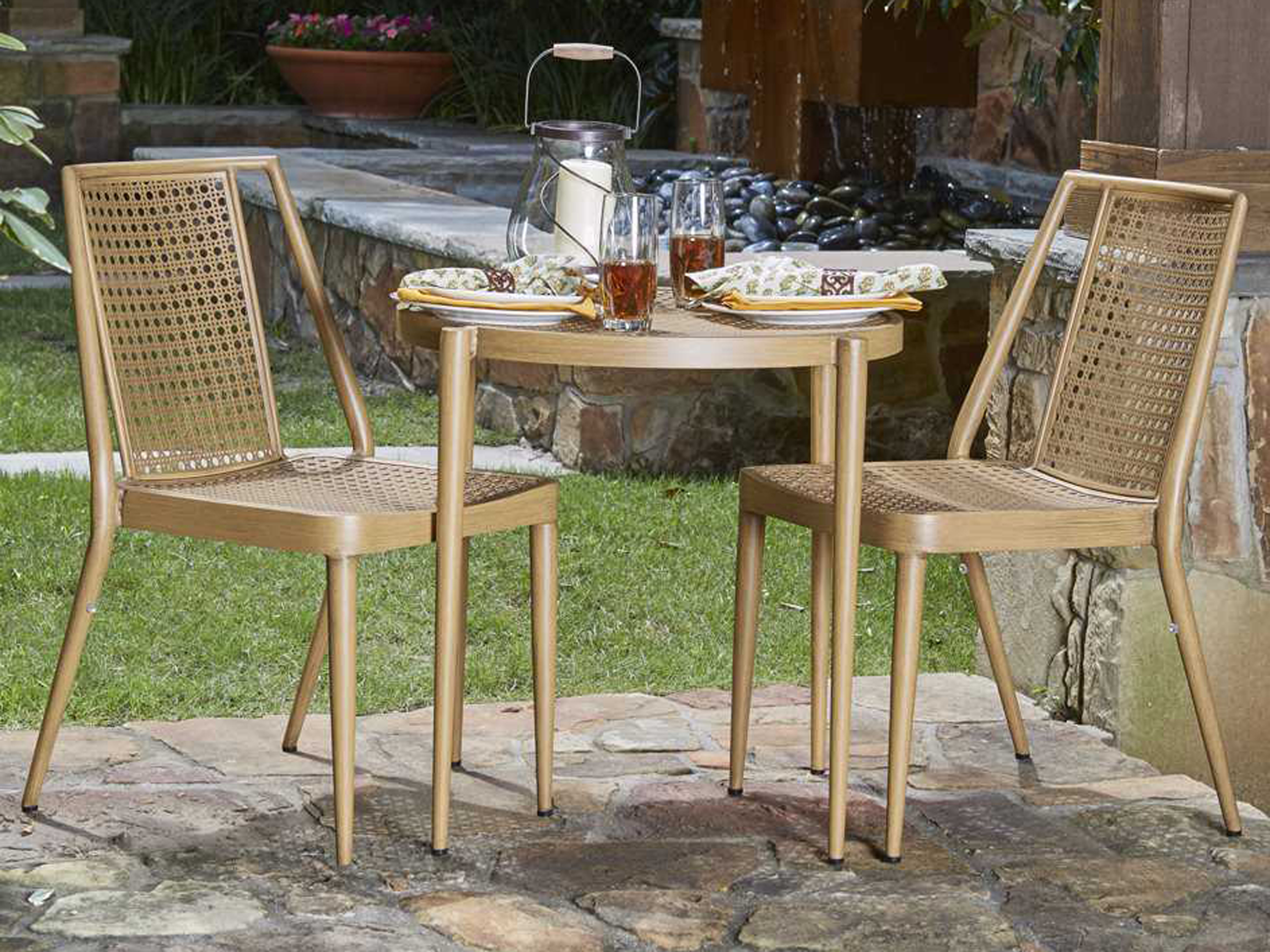Woodard Parc Aluminum Bistro Set PARCDININGSET