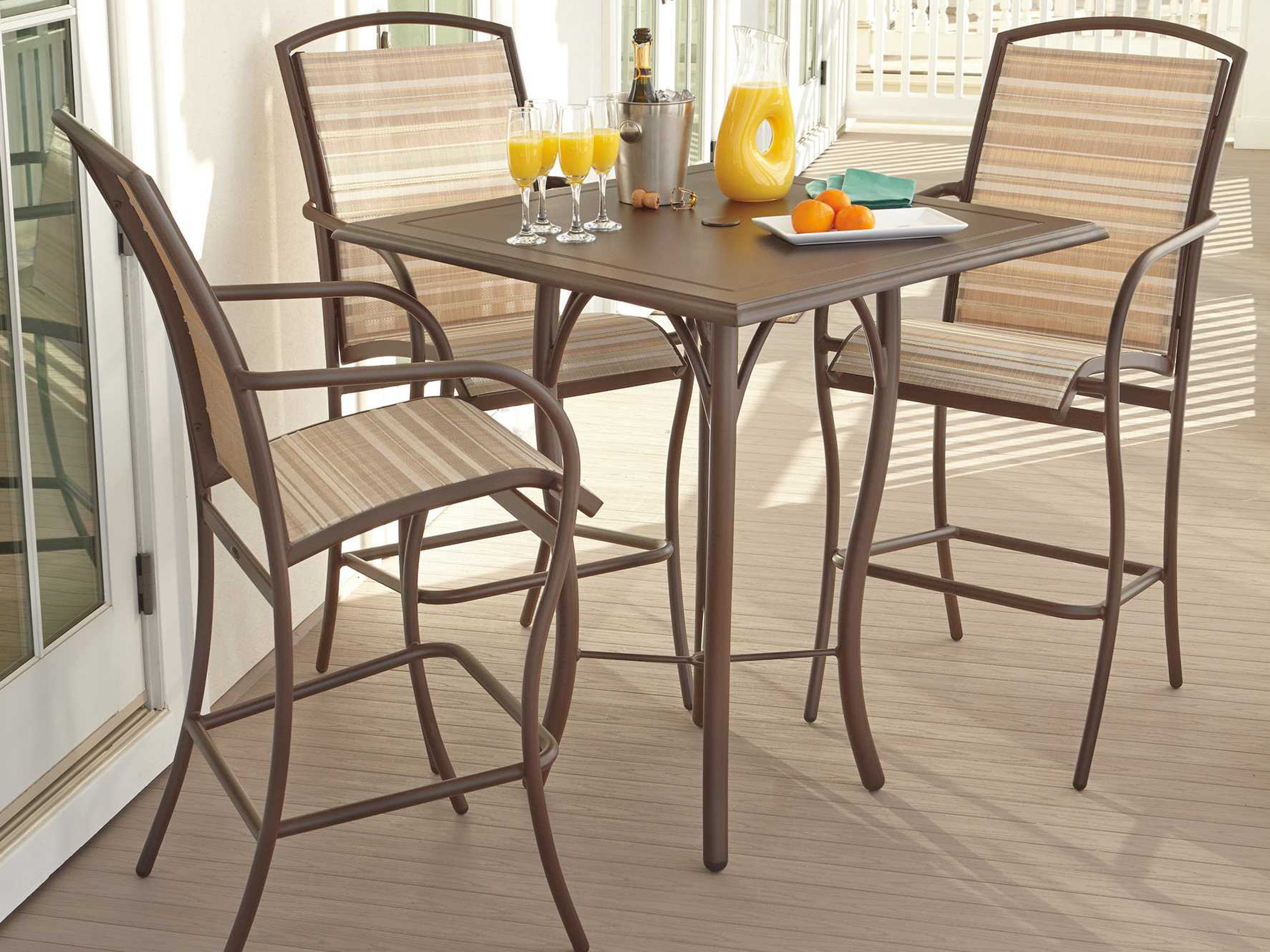 Woodard Rivington Sling Aluminum Bar Stool 6A0481