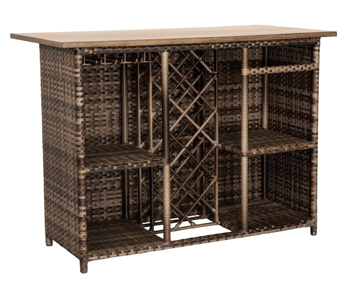 Woodard Reunion Wicker Calico 58''W x 30''D Rectangular Bar Island