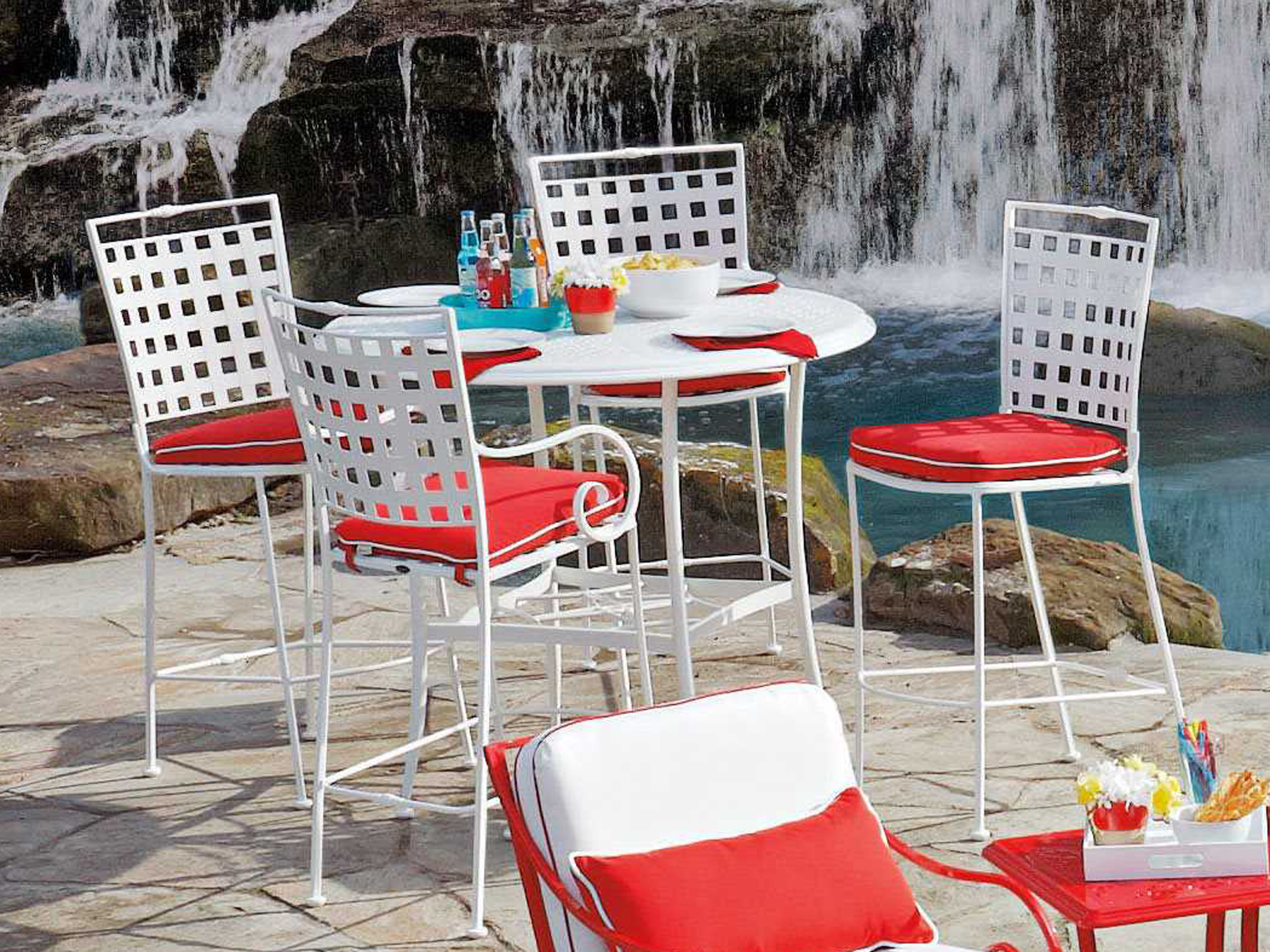 Woodard Sheffield Wrought Iron Bar Stool 3C0081