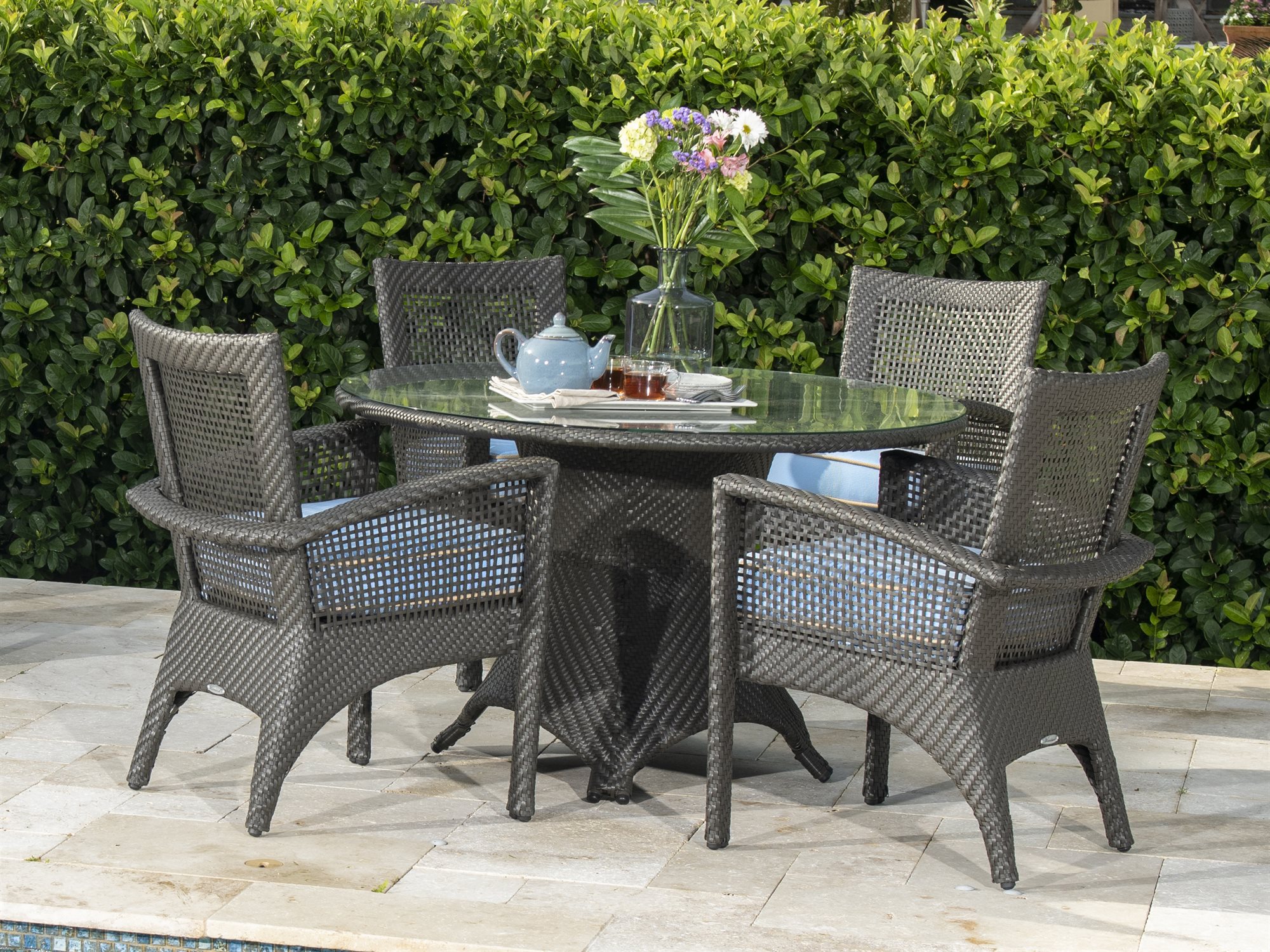 Woodard Trinidad Java Wicker Dining Set TRNIDADDINSET