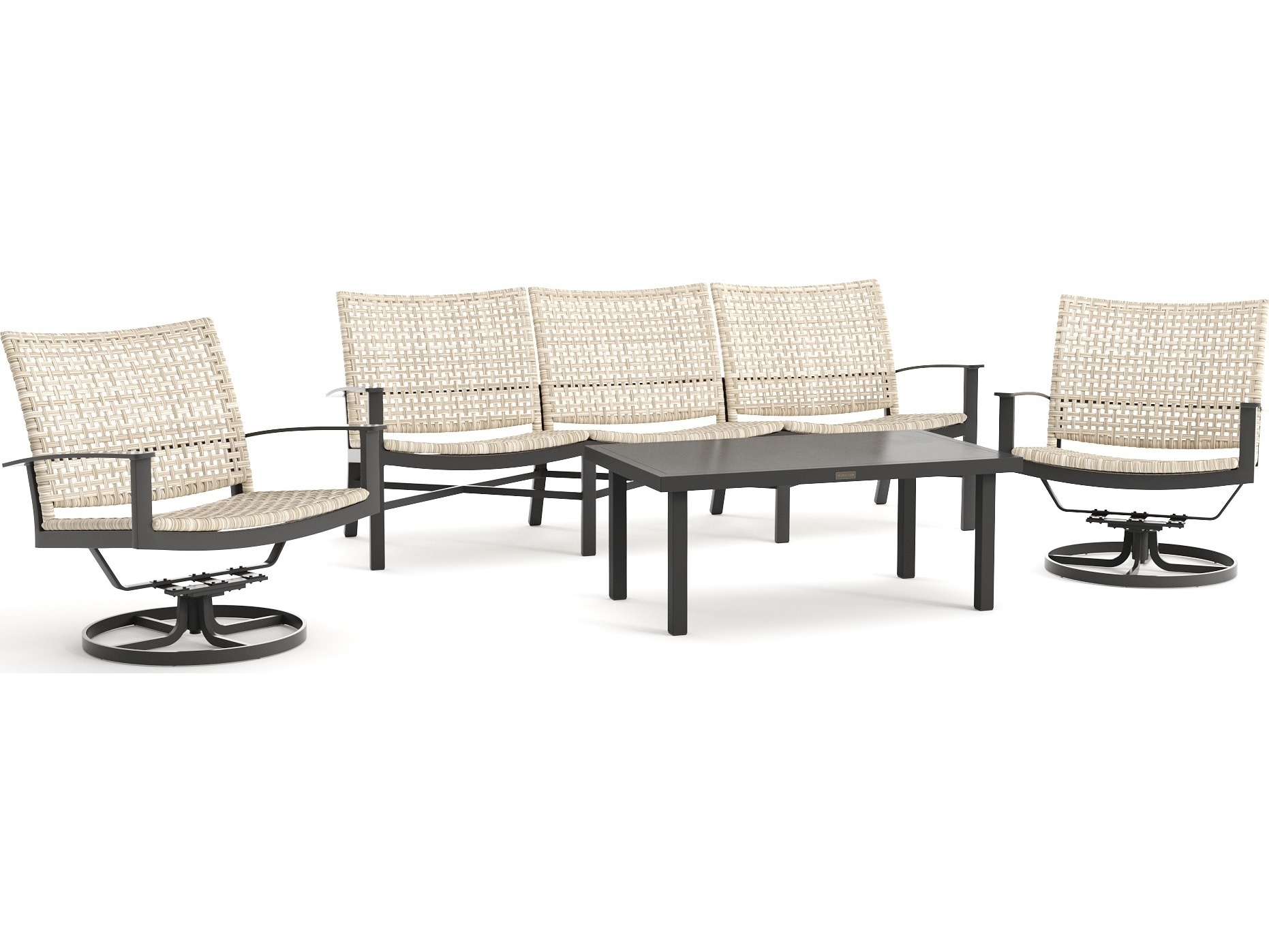 Winston Jasper Woven Aluminum Textured Pewter 4 Piece Lounge Set