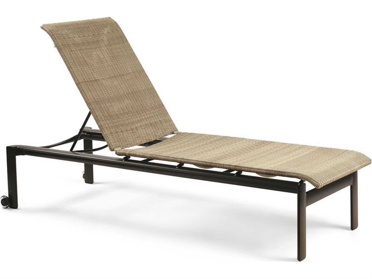 Winston Belvedere Woven Aluminum Stackable Chaise Lounge with Wheels