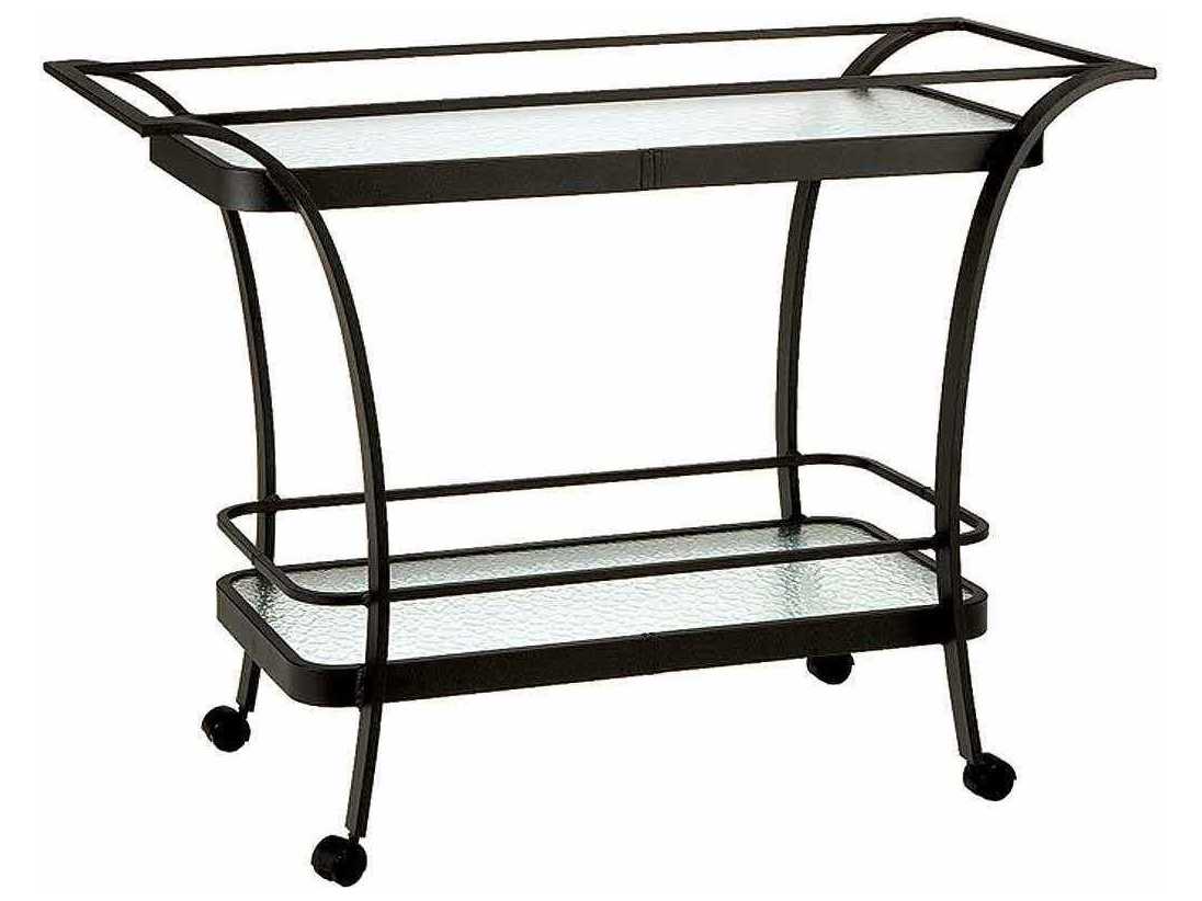 Winston Obscure Glass Aluminum 50.5 x 18.75 Rectangular Serving Cart