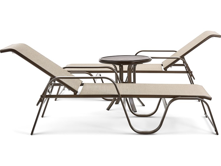 Winston Quick Ship Seagrove II Sling Aluminum 3 Piece Lounge Set SEA3PC