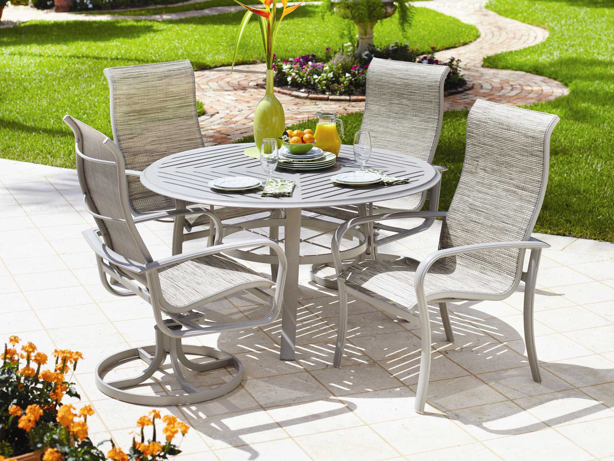 Winston Savoy Sling Aluminum Ultimate High Back Arm Dining Chair M54041