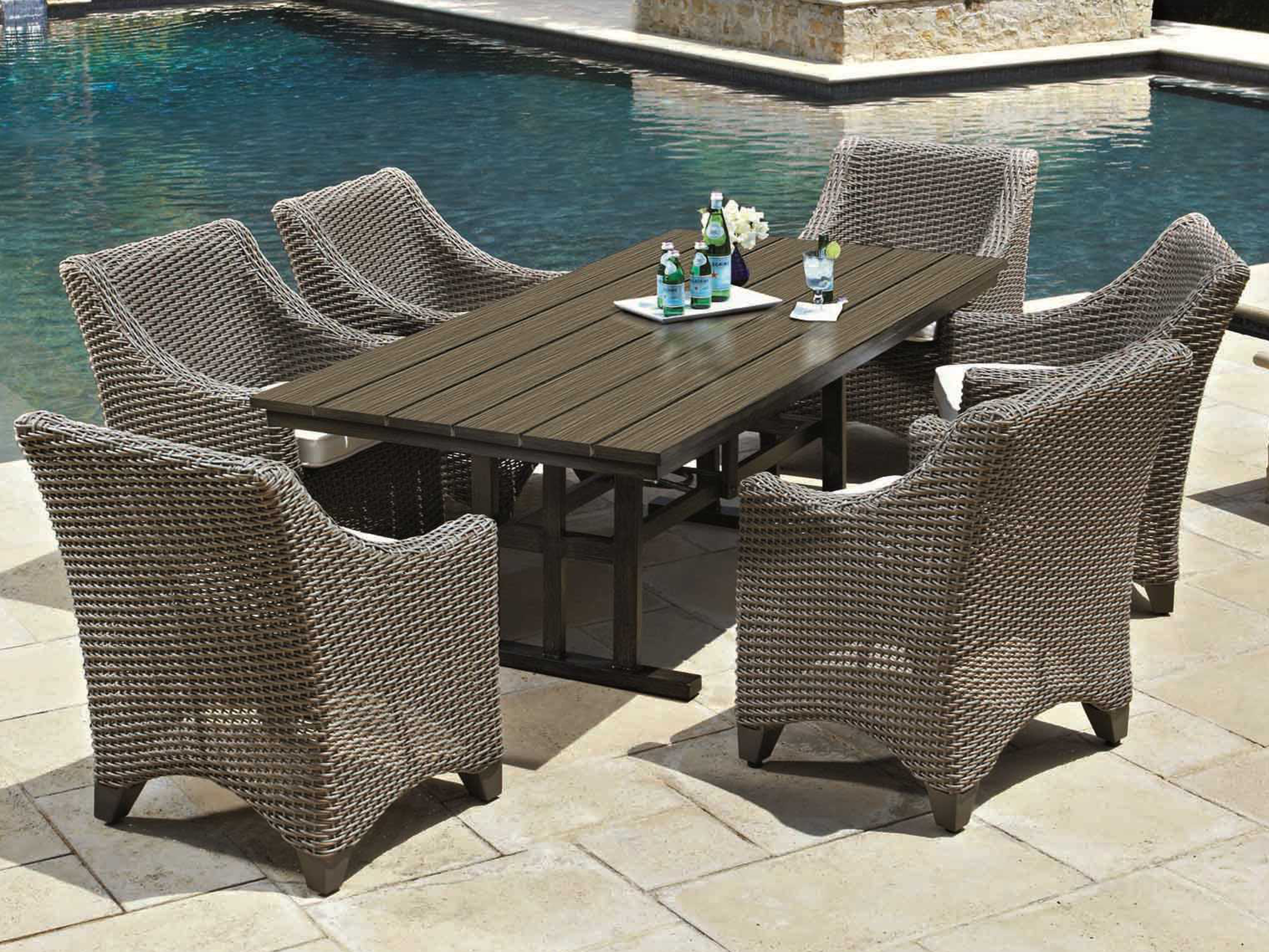 Woodard Whitecraft Augusta Aluminum Woodlands Rectangular Outdoor