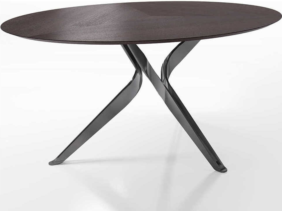 Yumanmod Tempe Brushed Bronze & Oak 55.1'' Round Dining Table YMBR011002