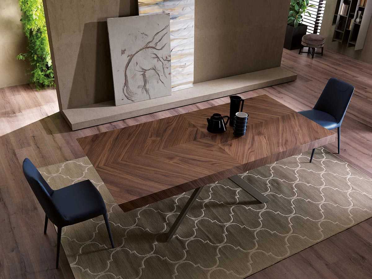 YumanMod Quadron 100" Extendable Rectangular Wood Dining Table YMOZ010102