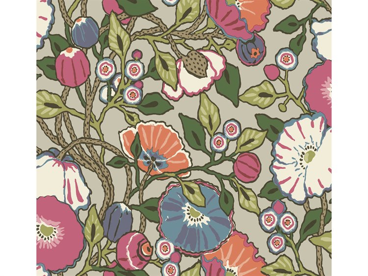 York Wallcoverings Conservatory Brights Vincent Poppies Wallpaper