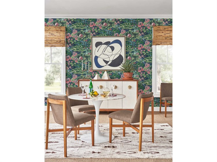 York Wallcoverings Conservatory Blue / Green Dynasty Floral Branch