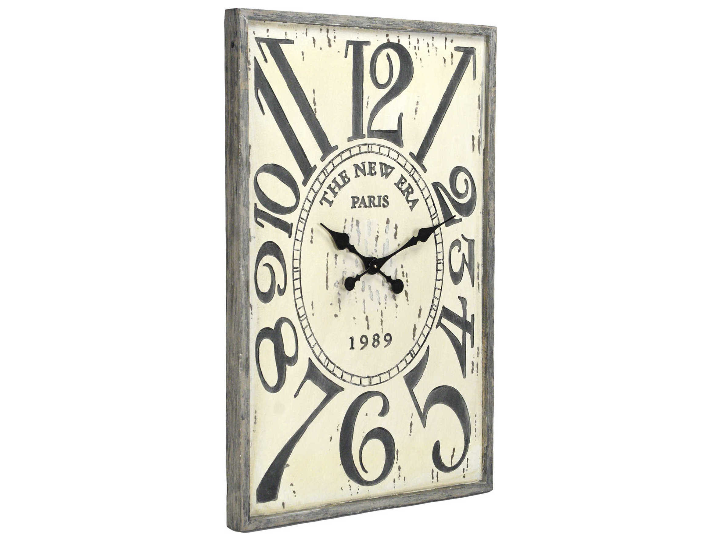Zentique Antique Cream New Era Paris Wooden Wall Clock ZENPC040