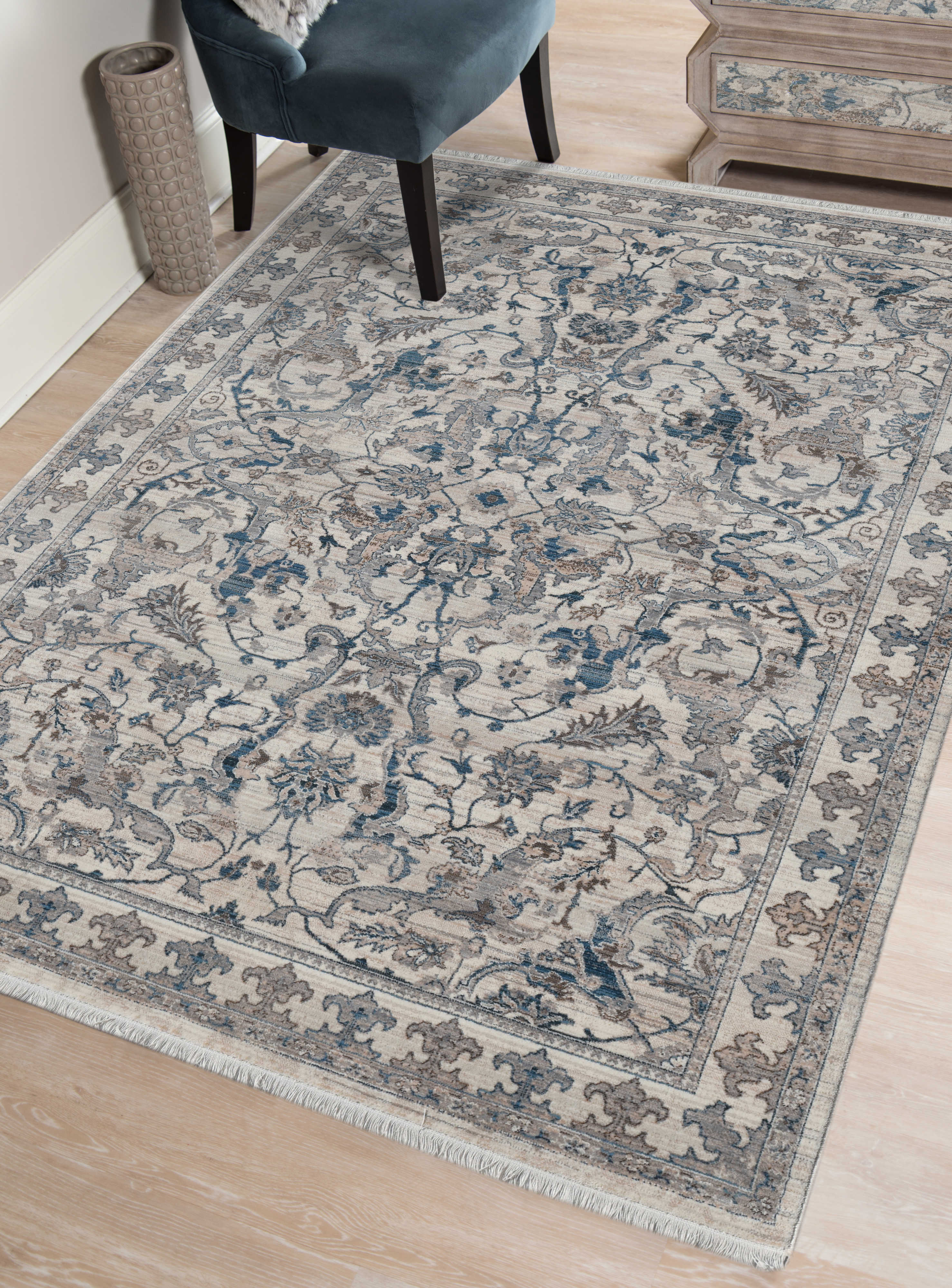 Amer Rugs Arcadia Cream / Blue Brown Rectangular Area Rug ARARC1