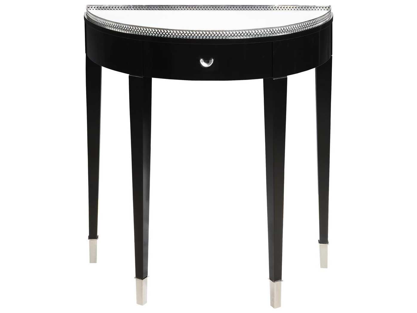 Elk Home Black / Chrome Clear 28'' Wide Demilune Console Table EK6042325