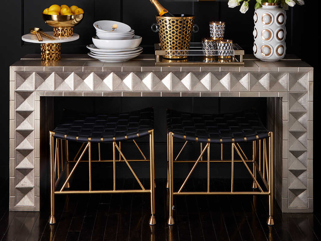 Jonathan Adler Talitha Nickel 60'' Wide Rectangular Console Table JON21987