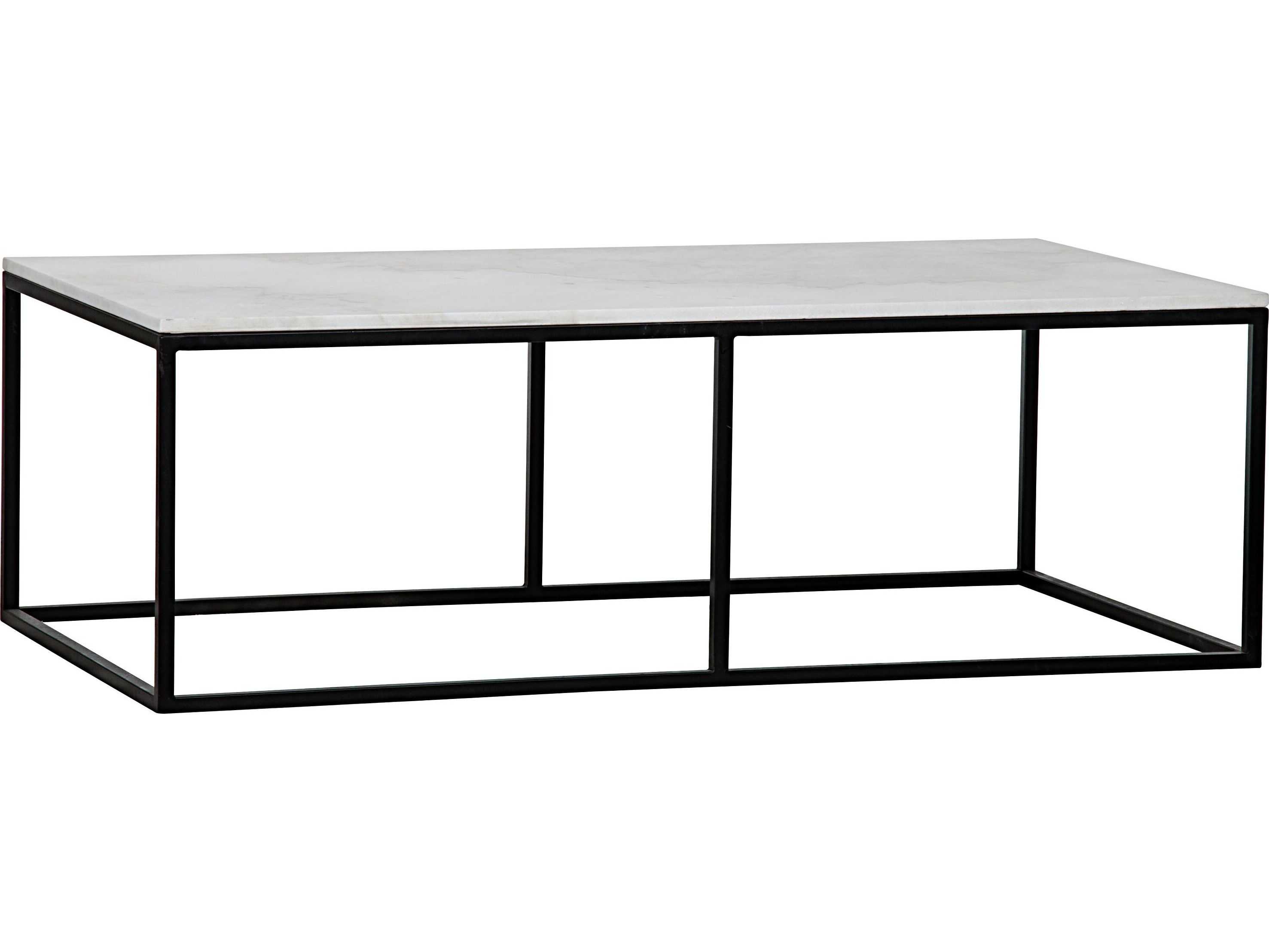 Noir 56" Rectangular Stone Matte Black Coffee Table NOIGTAB1002MTB