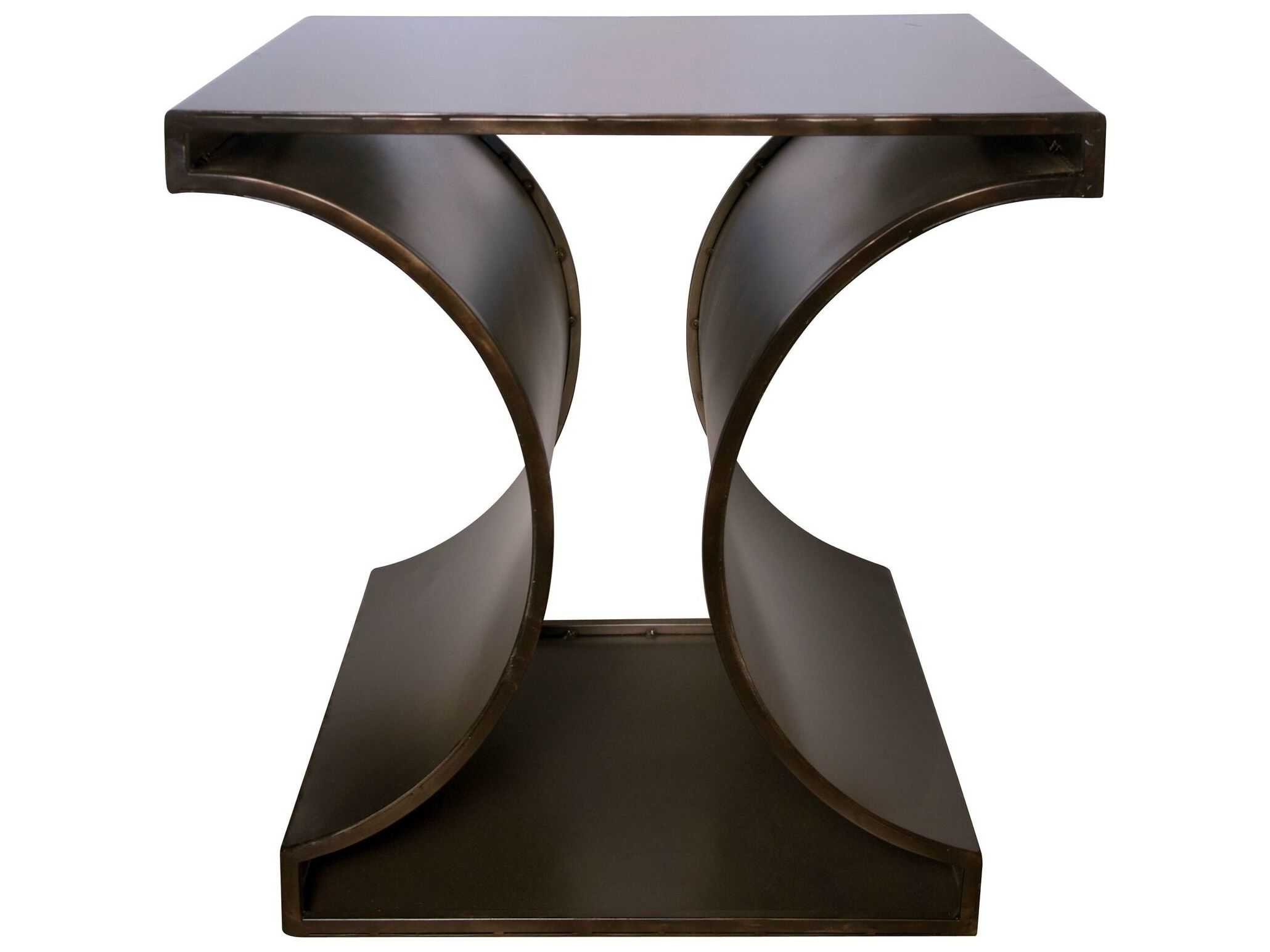 Noir Furniture Black Metal 23'' Wide Square End Table NOIGTAB358MTB