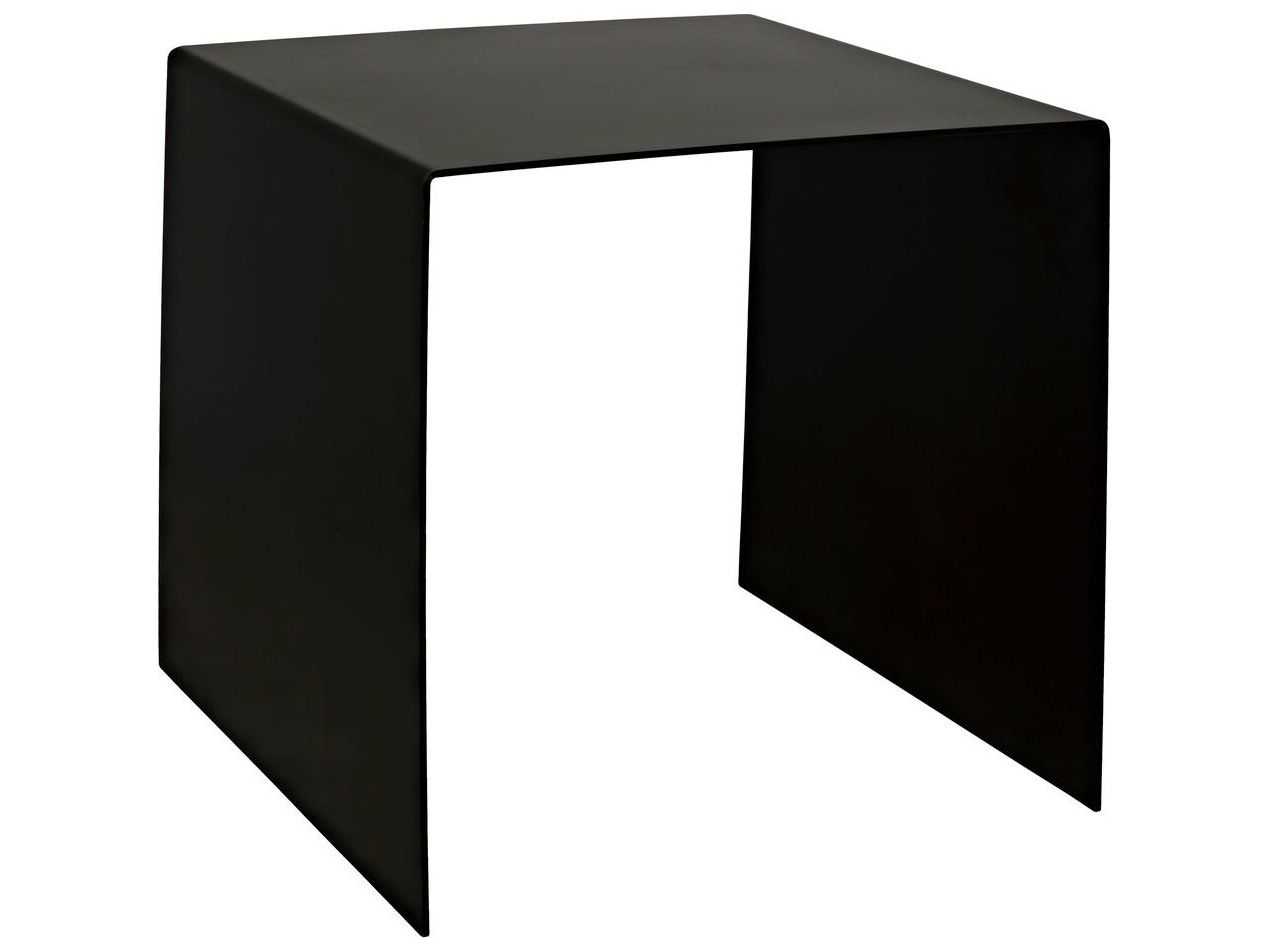 Noir 20" Square Black Metal End Table NOIGTAB815MTBM
