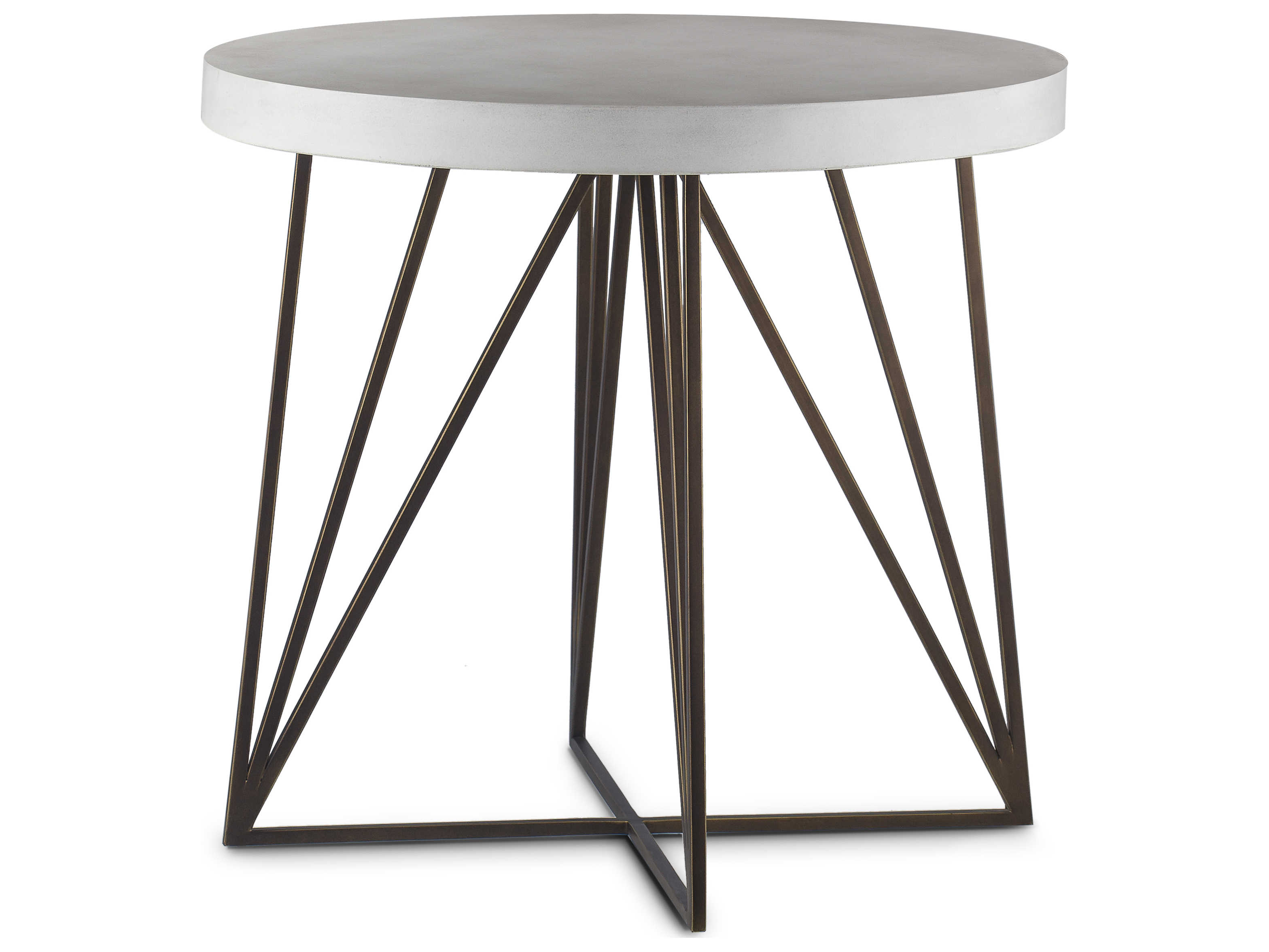 Sonder Living 26" Round Wood Brown Ivory End Table RD0801285