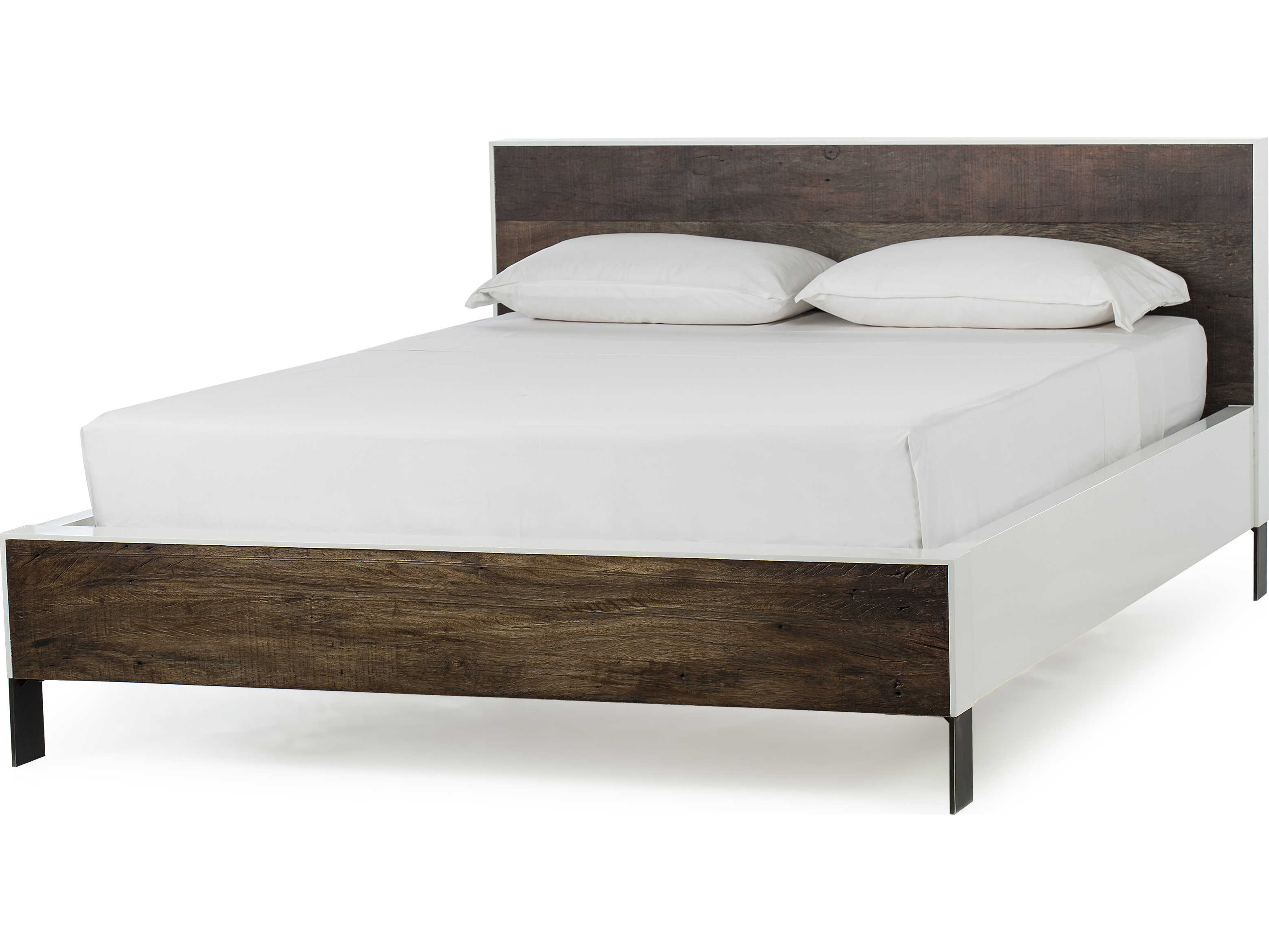 Sonder Living Brown Ivory White Wood Queen Platform Bed RD0703189