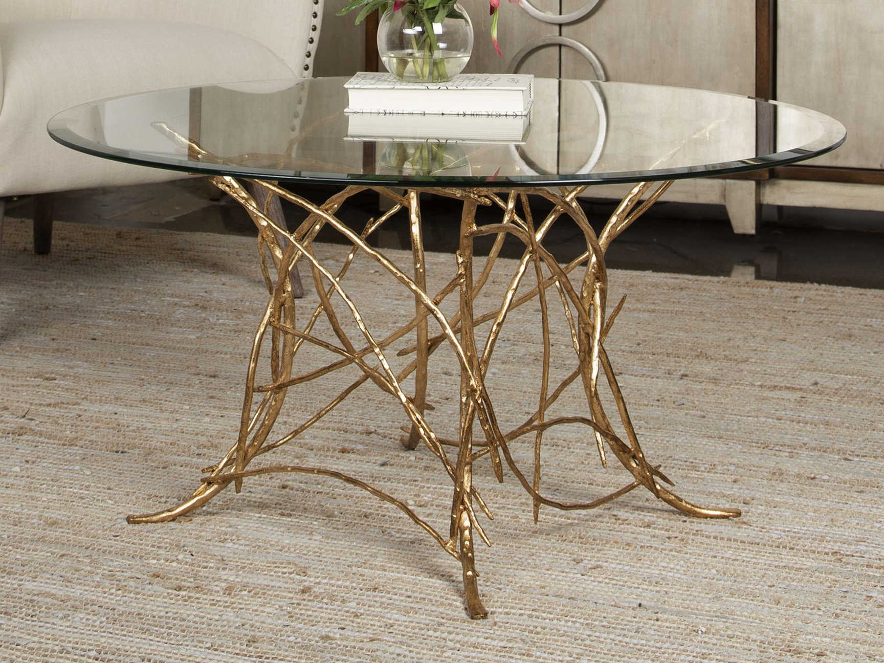 Gold Round Coffee Table Set / Designed for the soulful contemporary
