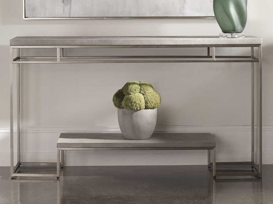 Uttermost Clea Light Gray / Brushed Nickel 54'' Wide Rectangular