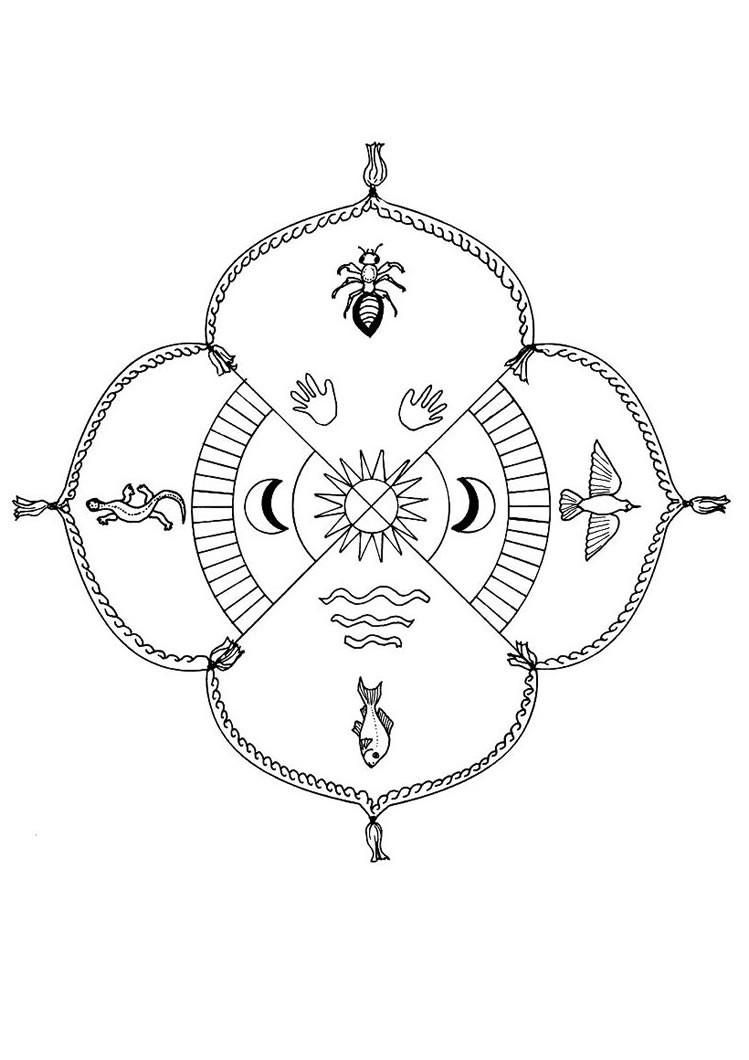 Indianer mandala zum ausmalen
