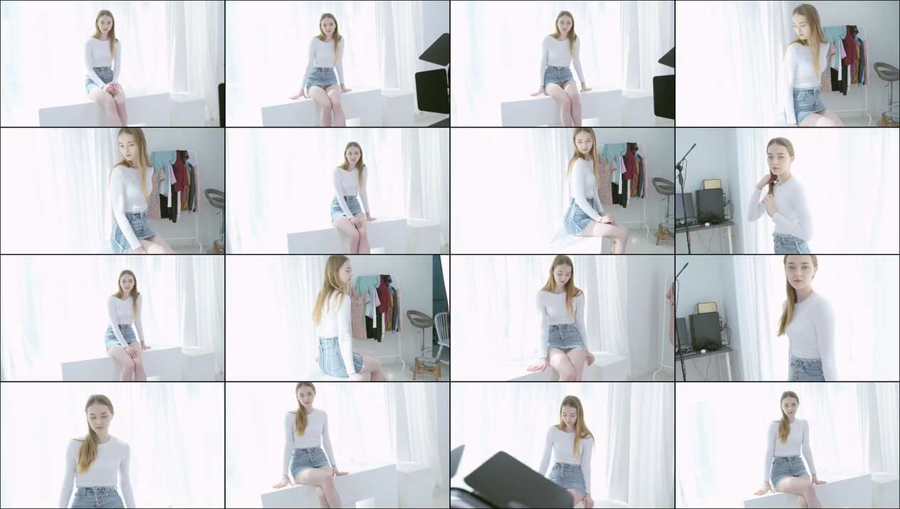 Poster for Innocent Model Lisa And Her Beautiful Denim Miniskirt Lookbook Try On Haul