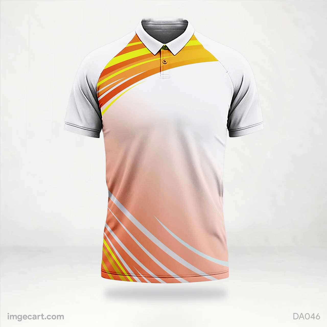 Cricket Jersey design White with Orange Gradient imgecart