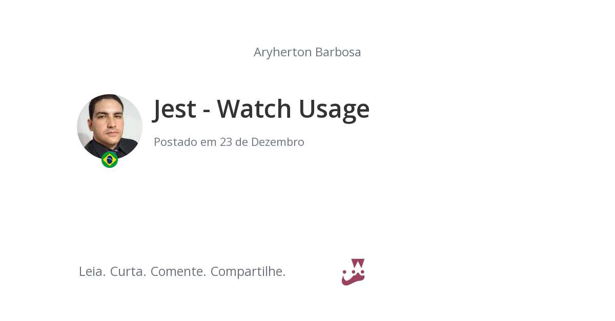 Jest Watch Usage