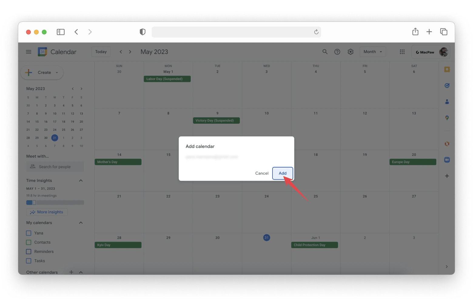 How to share Google calendar with friends and family