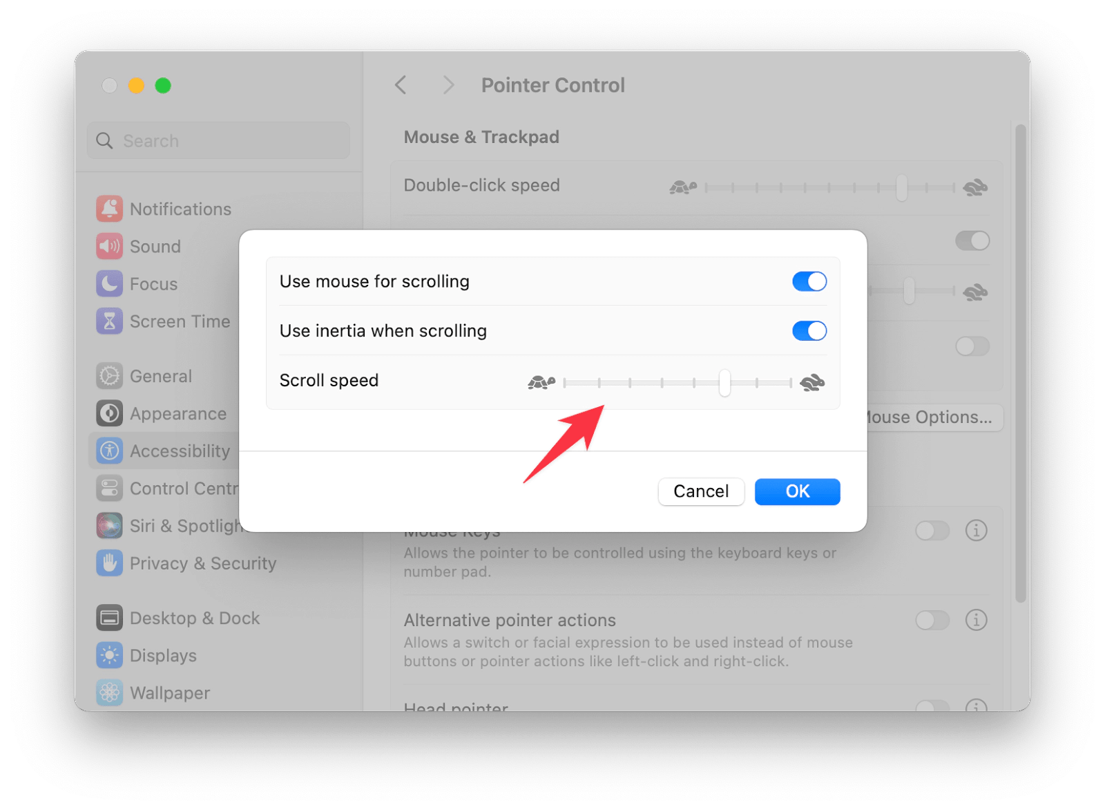 How to change scroll direction on Mac