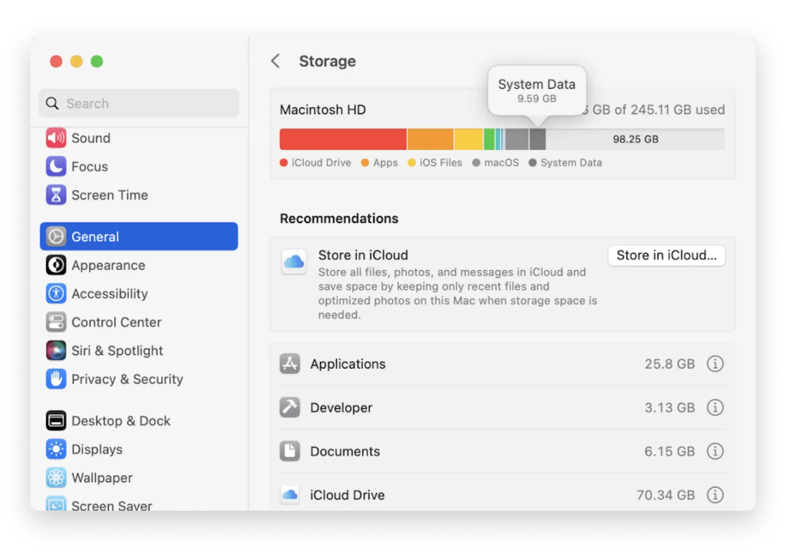 How to clear system data storage on Mac