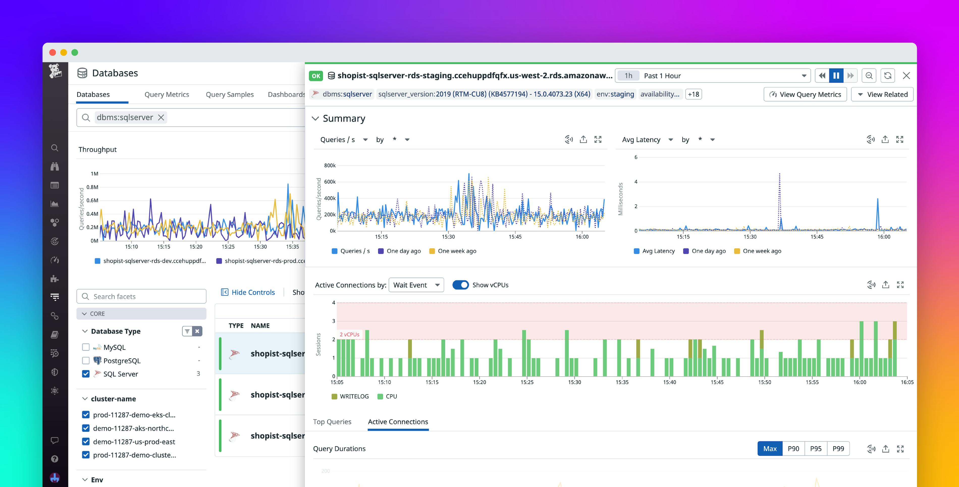 Analyze Wait Events and InFlight Queries With the Datadog Database