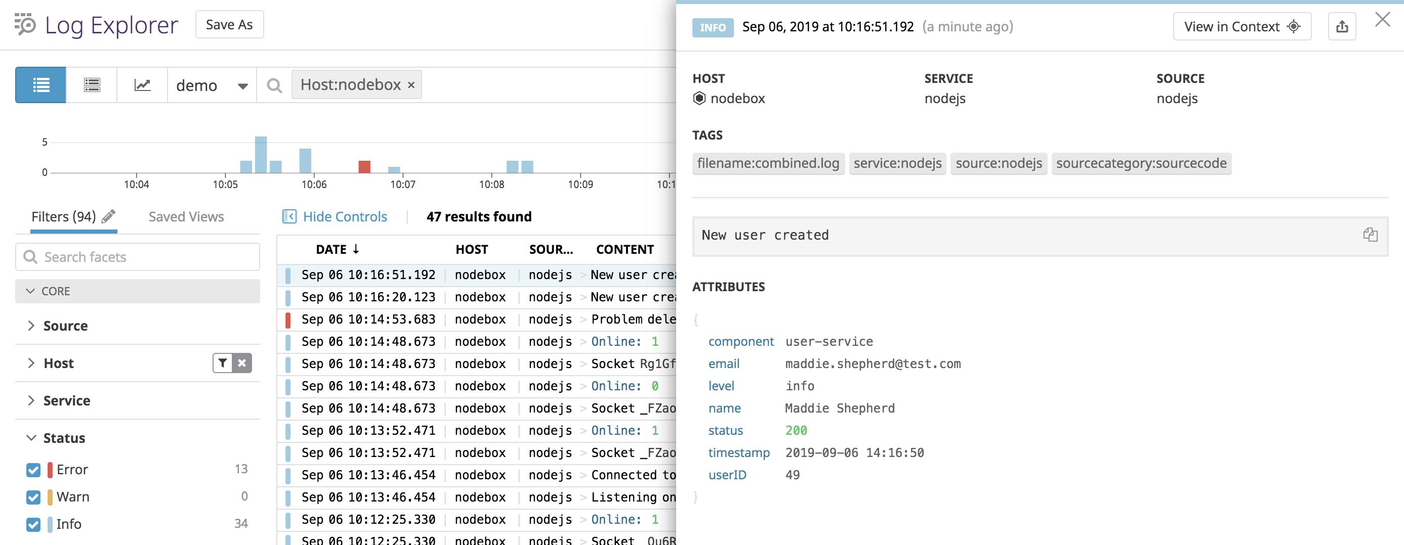 How to collect, customize, and centralize Node.js logs Datadog