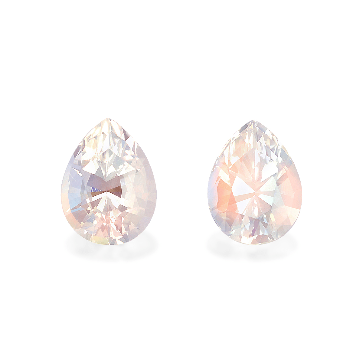 White Rainbow Moonstone 4.23ct 9x7mm Pair (RM0125)