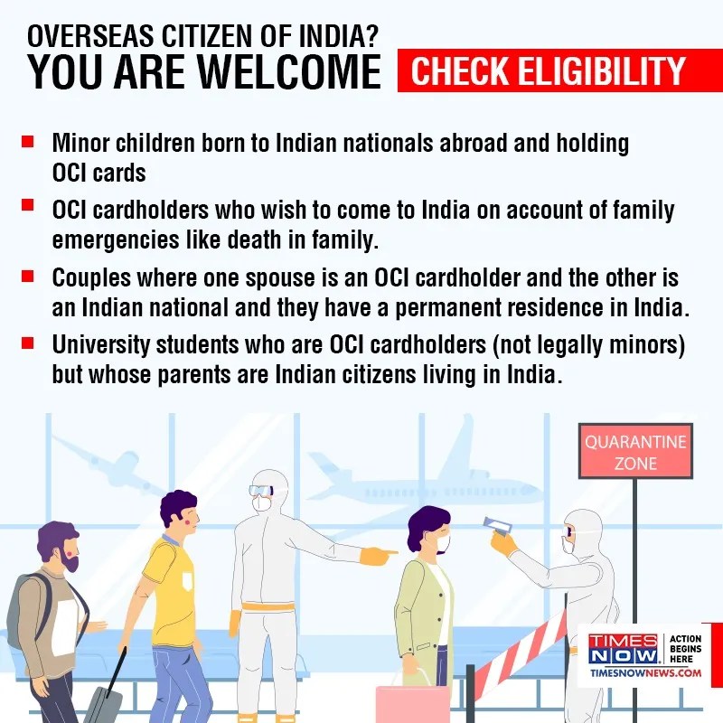 OCI card holders Coronavirus pandemic Govt allows OCI cardholders to
