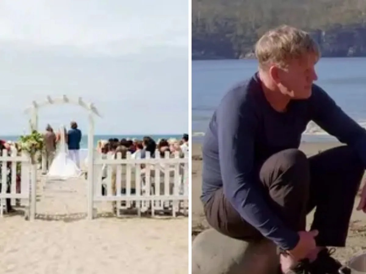 Gordon Ramsay 'gatecrashes' couple's beach wedding Gordon Ramsay pays