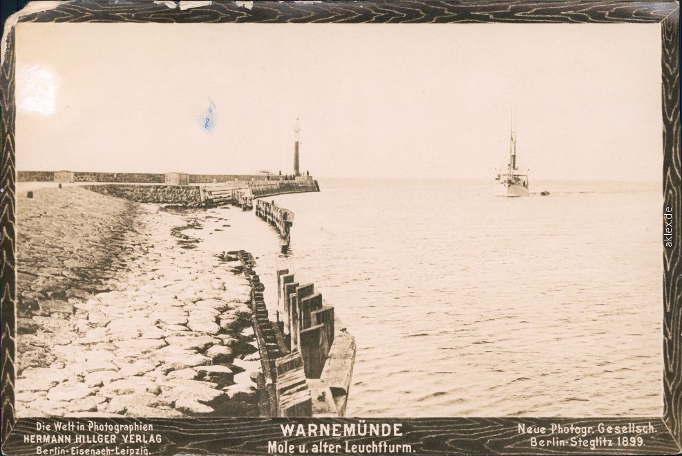 Dampfer und Mole WarnemündeRostock AnsichtskartenLexikon