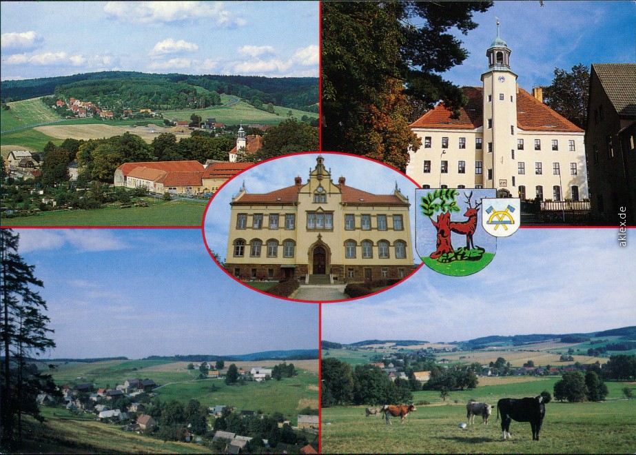 OT Langburkersdorf u. Rugiswalde Panorama, Weide, Rathaus Neustadt