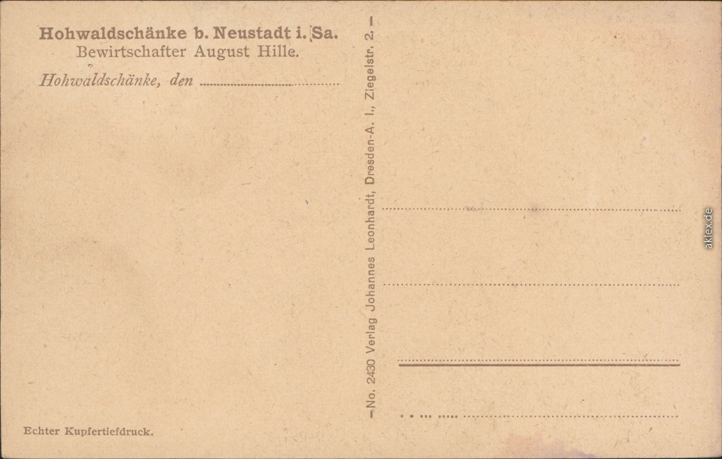 Hohwaldschänke Text Neustadt (Sachsen) AnsichtskartenLexikon