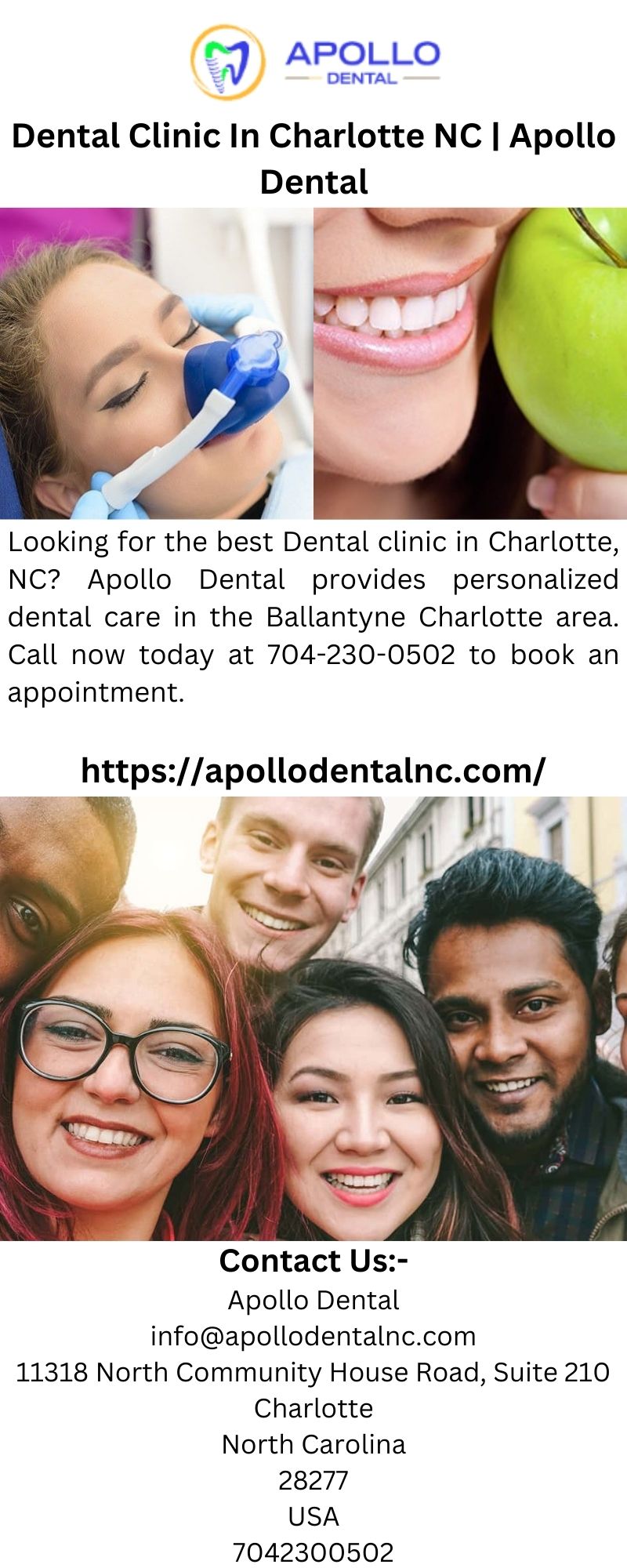 Looking for the best Dental clinic in Charlotte, NC Apollo Dental